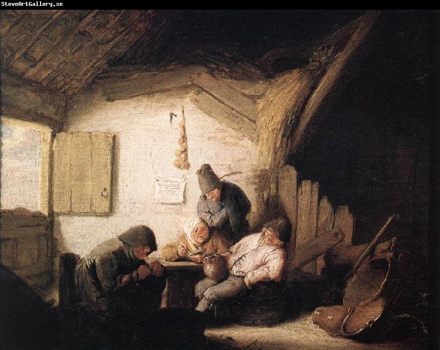 OSTADE, Adriaen Jansz. van Village Tavern with Four Figures sag